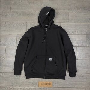 NWOT DIXXON Men's Heavyweight Black Sherpa-Lined Zip Hoodie